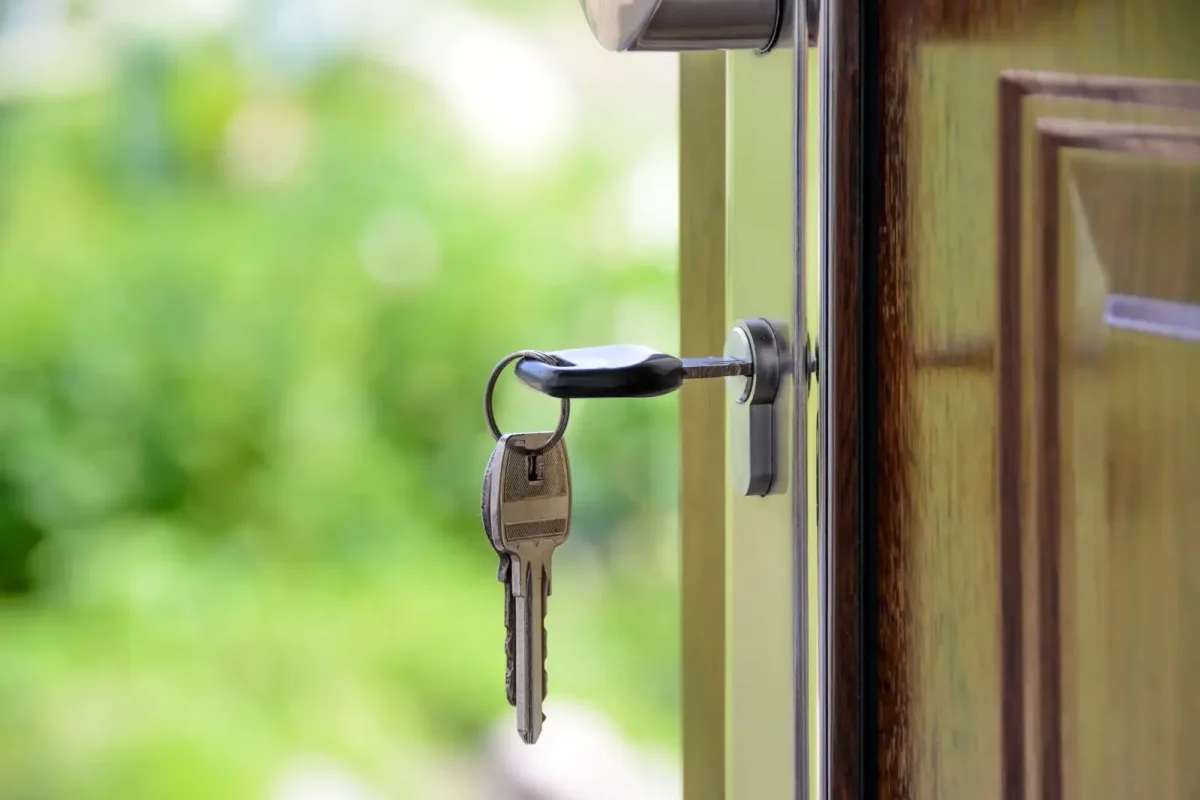 Key left in the lock of an open door – call a commercial locksmith Hastings service from Locksmith Hastings